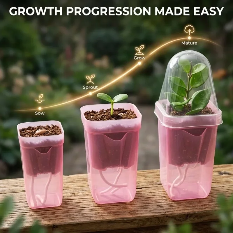 Transparent Pink Self Watering - Self Watering Planter ulasan dan harga