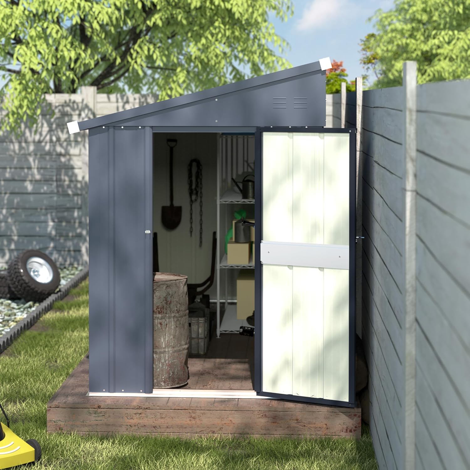 4×10 FT Outdoor Storage Shed L - Indoor Garden Kit ulasan dan harga